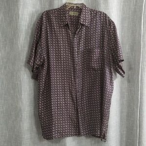 Robert Stock 100% silk mens short sleeve.  NWOT